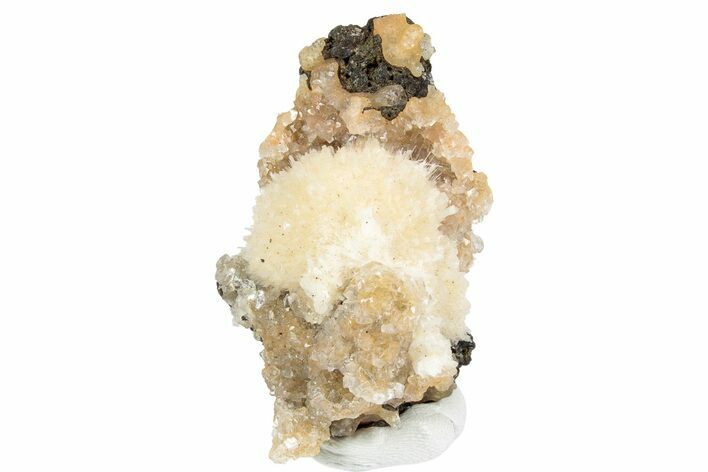 Thomsonite (Zeolite) on Sparkling Heulandite - Maharashtra, India #238465
